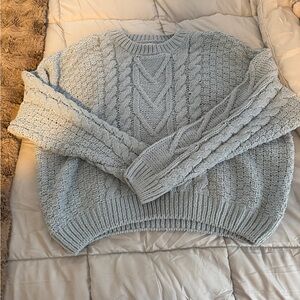 Blue Cable Knit Sweater
